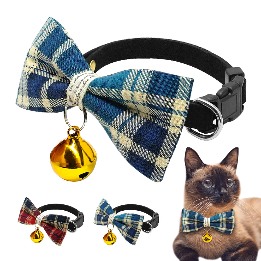Bow tie Cat Collar Accessories Small Dog Collars With Bell Puppy Kitten Necktie For Chihuahua Yorkshire Neck 20-29 cm