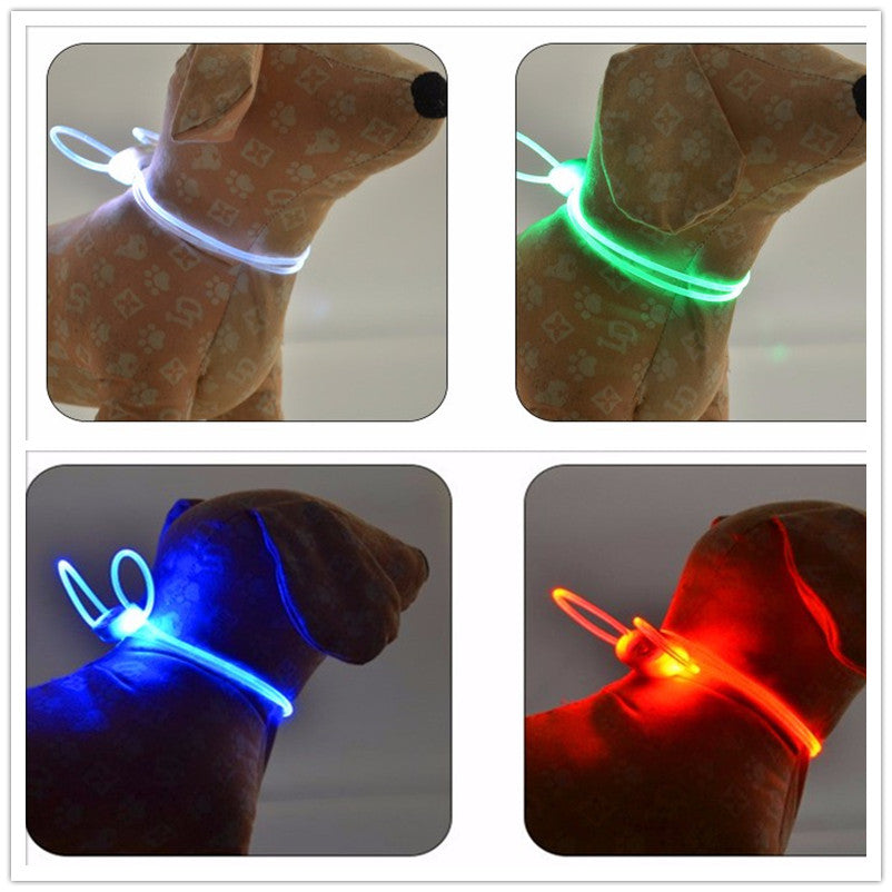 PD127  Led Dog Collar Light Chain Luminous Light LED Teddy Dog Pet Cat Collar Night Safety Flashing LED Dogs Collar