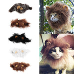 Lions Hair Mane-Ears Wig for Cat Halloween Party-Dress Up Costumes With-Pet Apparel