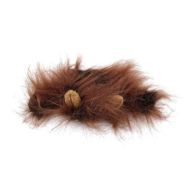 Lions Hair Mane-Ears Wig for Cat Halloween Party-Dress Up Costumes With-Pet Apparel